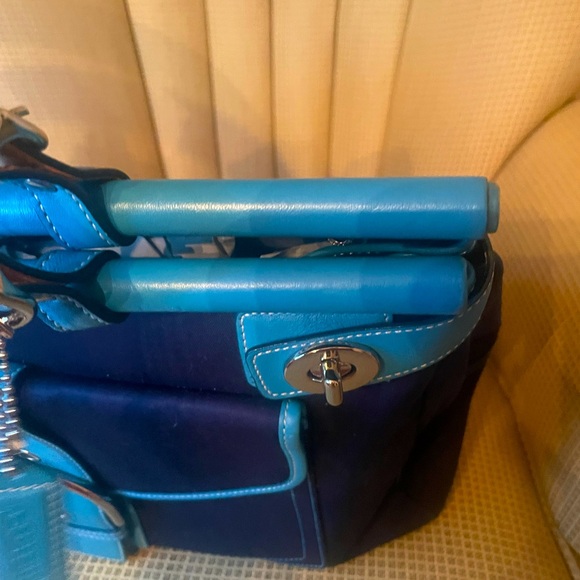 Coach Hampton Double Turnlock Satchel Tote - Picture 9 of 13